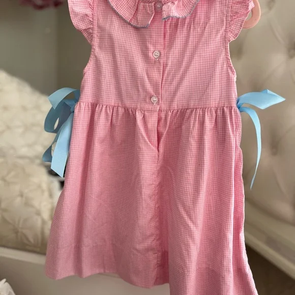 Pink Gingham 'Big Sister' Dress with Blue Accents - Picture 5 of 5